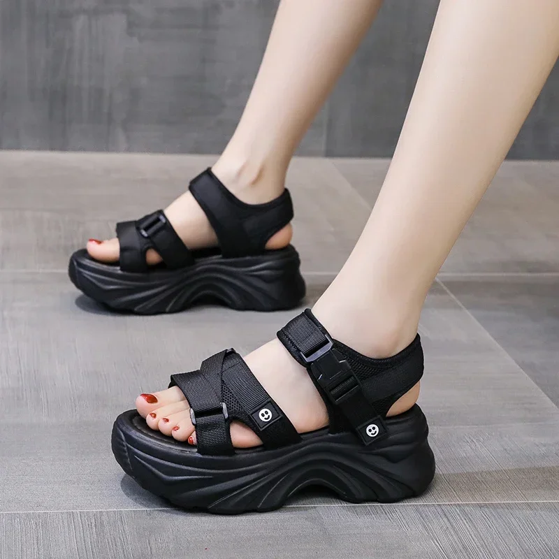 Summer Thick-soled Elevated Beach Casual Sneakers, Fashionable, Breathable and Comfortable Women's Sandals Zapatos Mujer