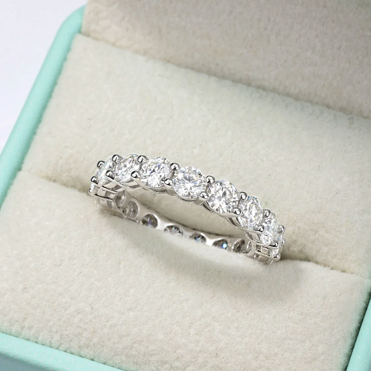 2/3/5mm Moissanite Ring for Women Full Eternity Wedding Band 925 Silver Certified Lab Diamond Engagement Rings Classic Jewelry