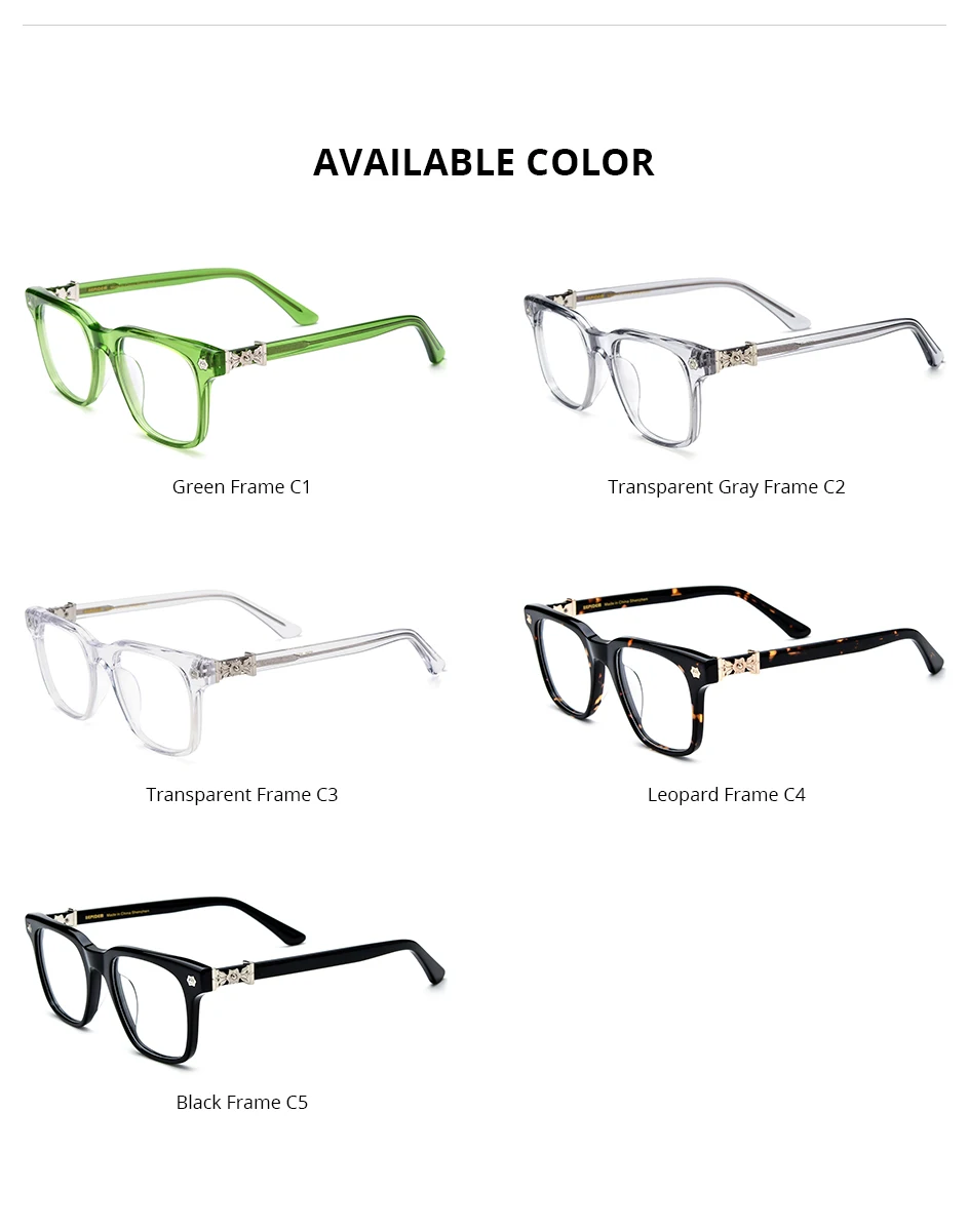 FONEX HEPIDEM Acetate Eyeglasses Frame Men Retro Chrome Glasses Women Brand Designer Square Japanese Handmade Spectacles CH 9395