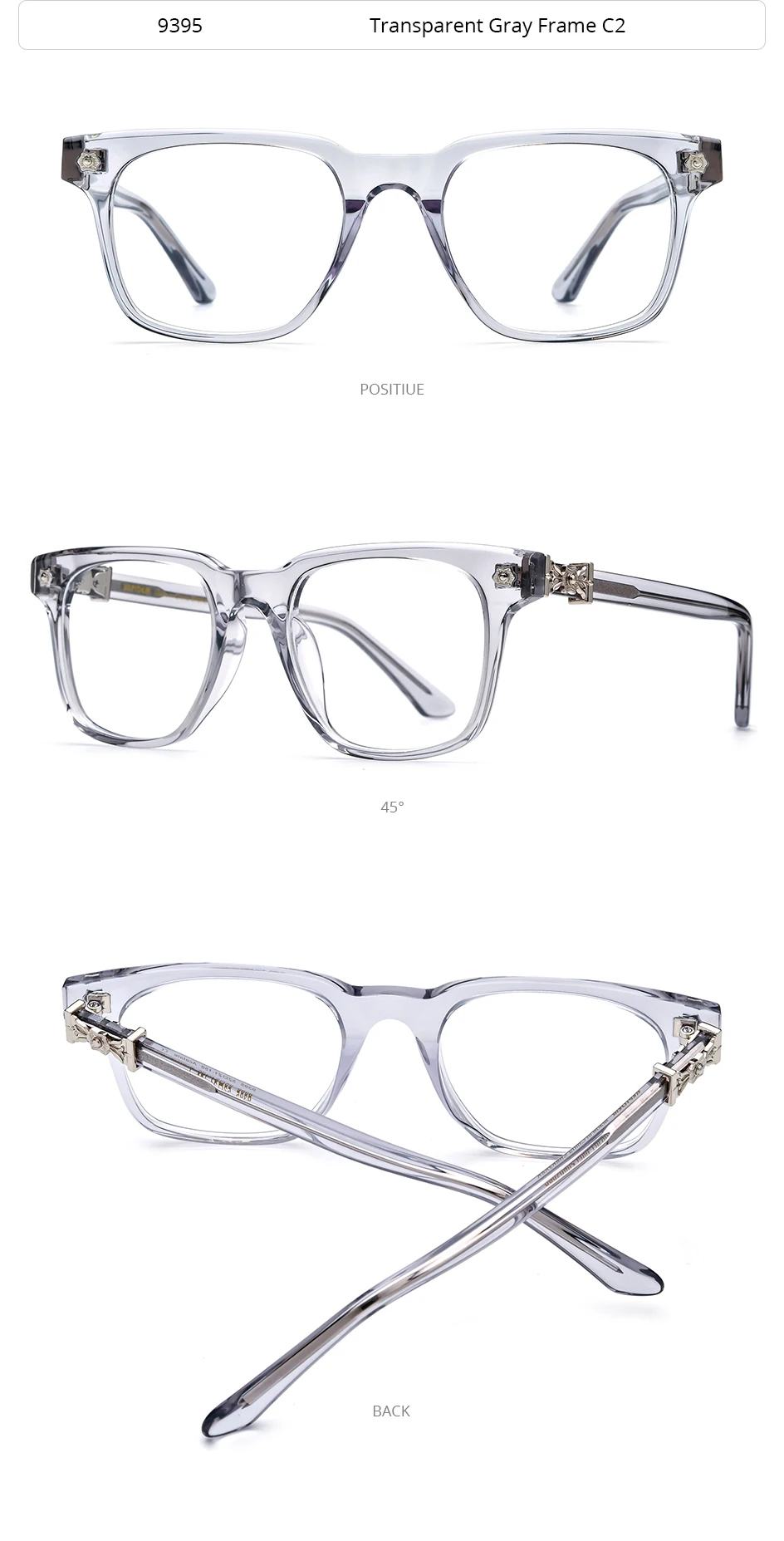 FONEX HEPIDEM Acetate Eyeglasses Frame Men Retro Chrome Glasses Women Brand Designer Square Japanese Handmade Spectacles CH 9395