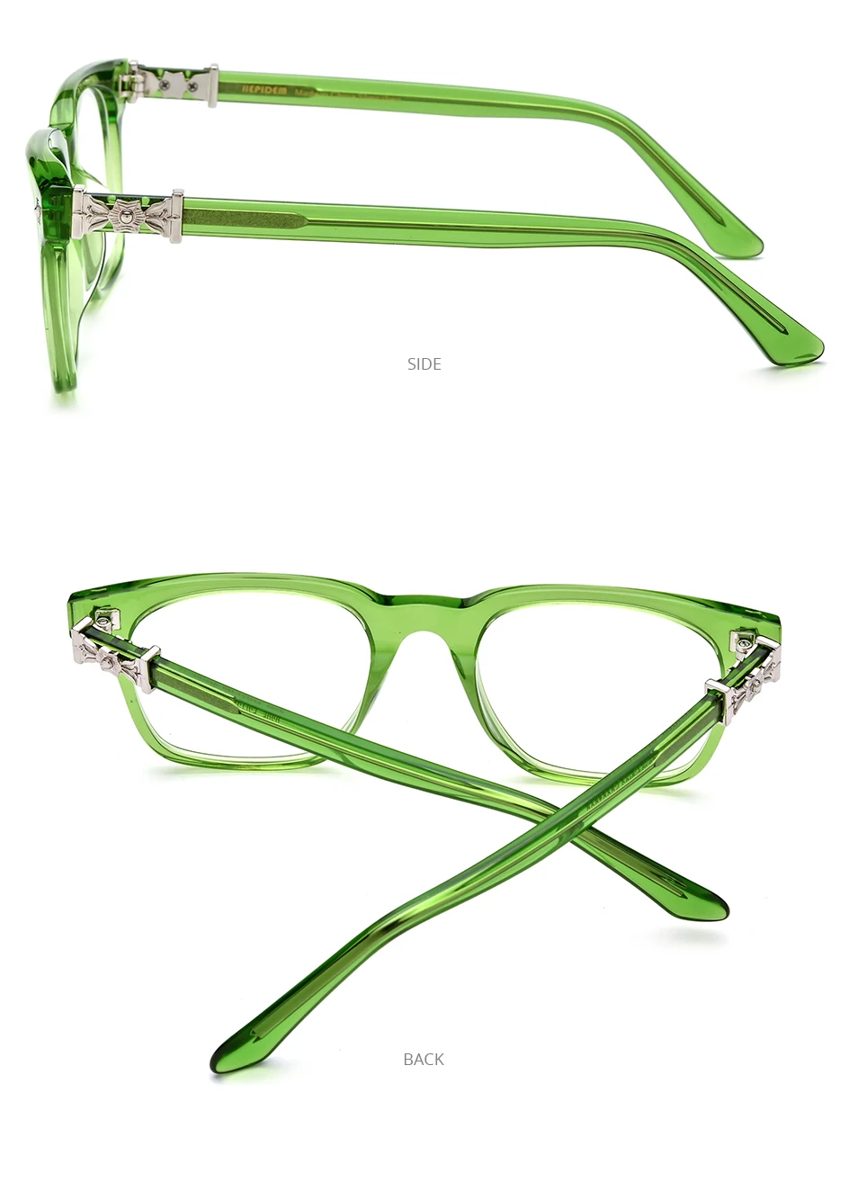 FONEX HEPIDEM Acetate Eyeglasses Frame Men Retro Chrome Glasses Women Brand Designer Square Japanese Handmade Spectacles CH 9395