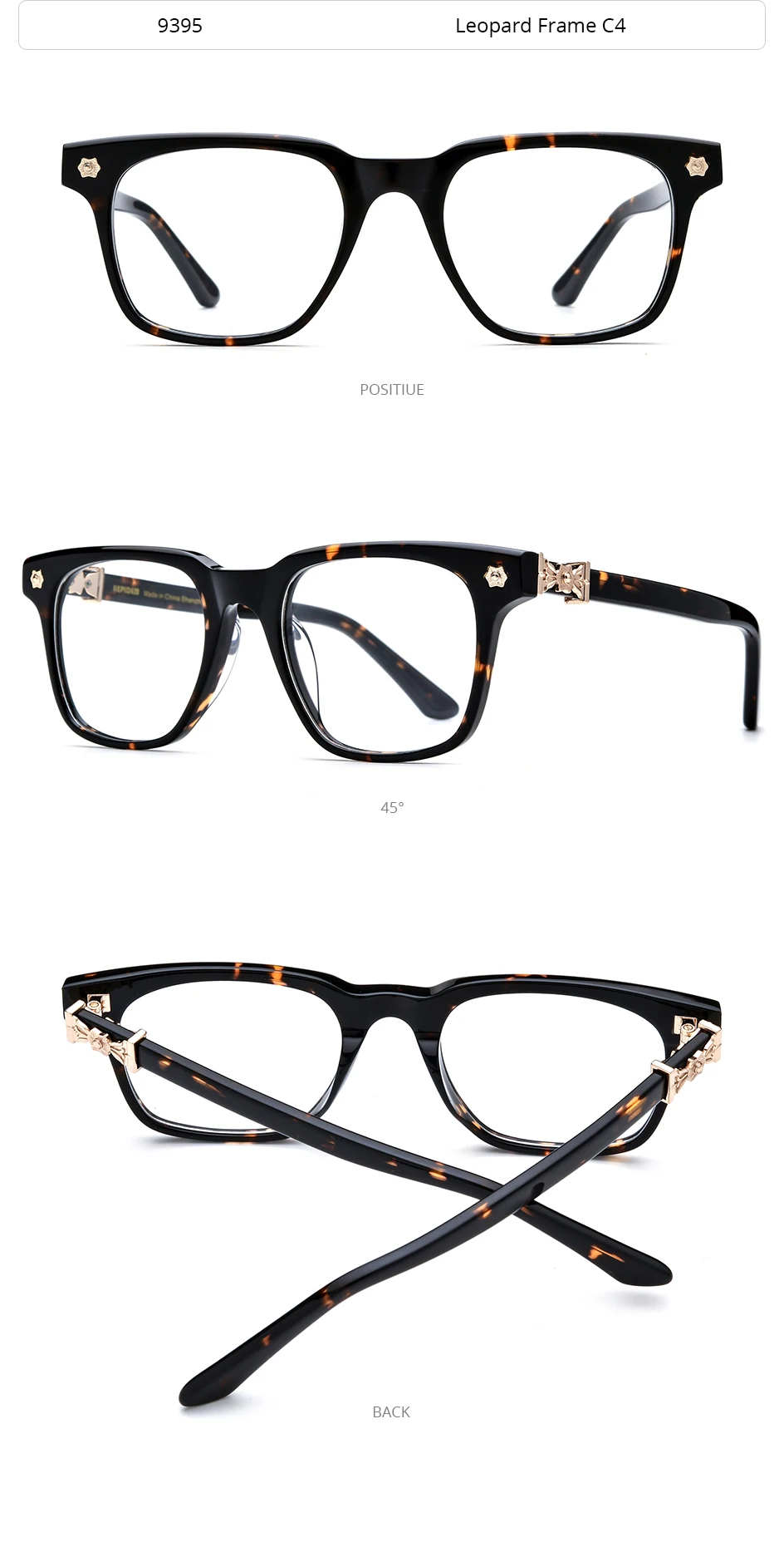 FONEX HEPIDEM Acetate Eyeglasses Frame Men Retro Chrome Glasses Women Brand Designer Square Japanese Handmade Spectacles CH 9395