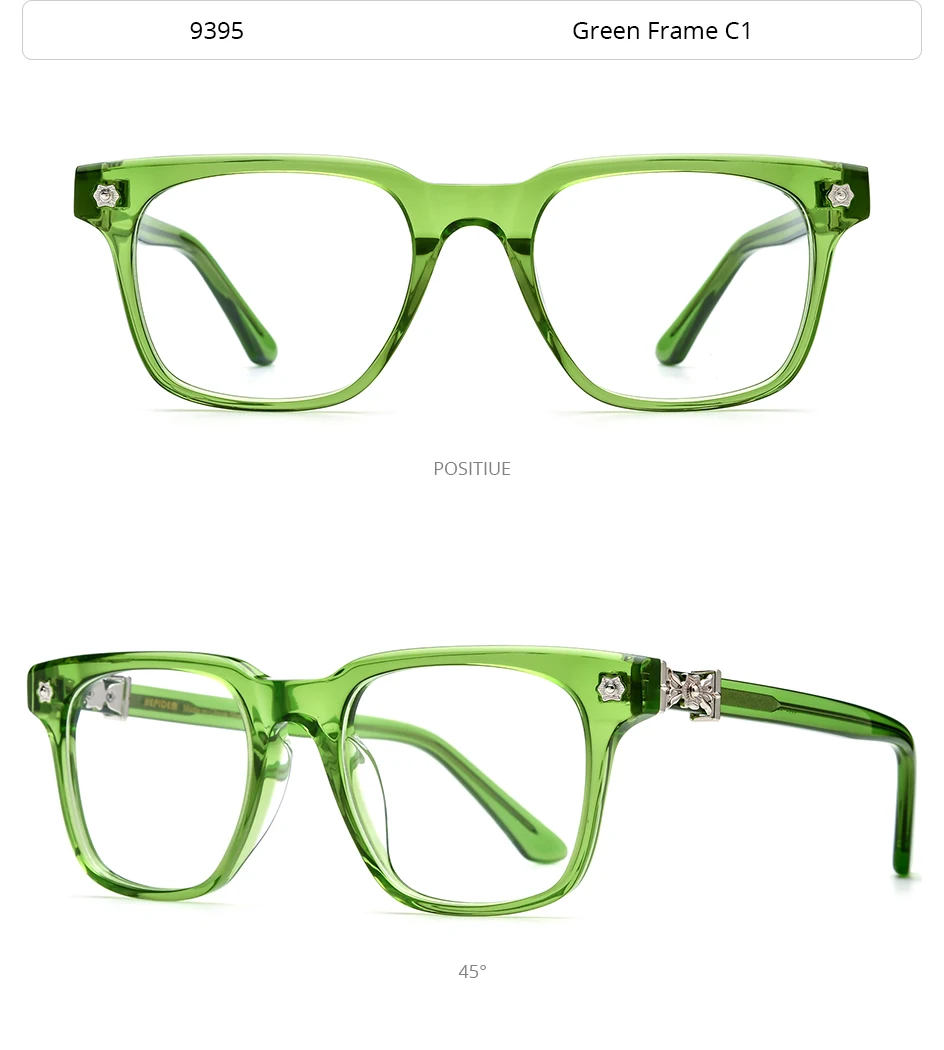 FONEX HEPIDEM Acetate Eyeglasses Frame Men Retro Chrome Glasses Women Brand Designer Square Japanese Handmade Spectacles CH 9395