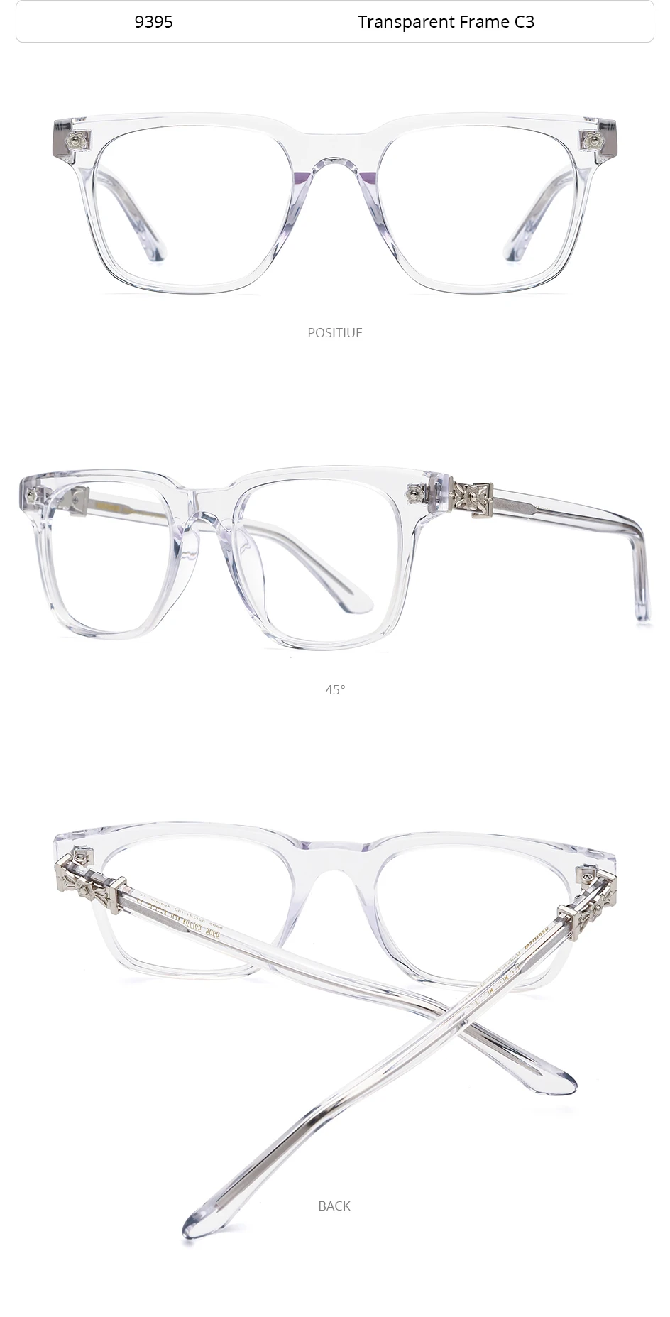 FONEX HEPIDEM Acetate Eyeglasses Frame Men Retro Chrome Glasses Women Brand Designer Square Japanese Handmade Spectacles CH 9395