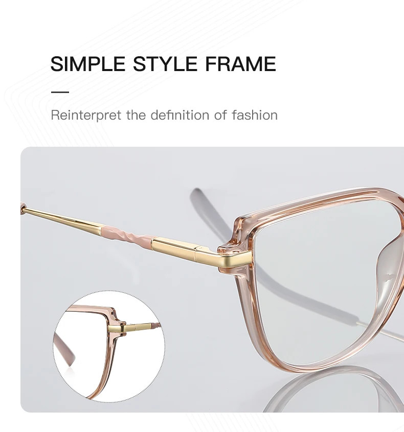 VICKY Stylish Large Frame Simple Geometric Design Anti-blue Light Reading Glasses Customized Prescription Available PFD2210