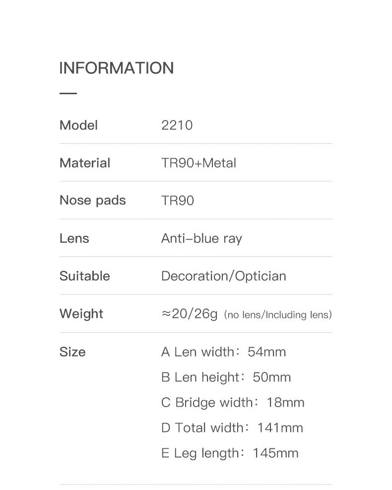 VICKY Stylish Large Frame Simple Geometric Design Anti-blue Light Reading Glasses Customized Prescription Available PFD2210