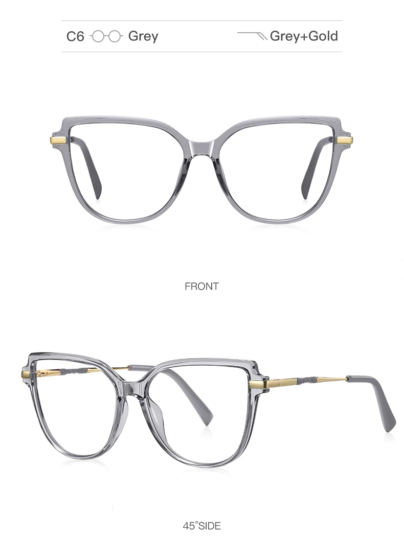 VICKY Stylish Large Frame Simple Geometric Design Anti-blue Light Reading Glasses Customized Prescription Available PFD2210