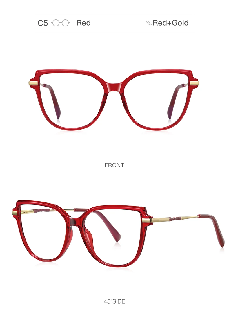VICKY Stylish Large Frame Simple Geometric Design Anti-blue Light Reading Glasses Customized Prescription Available PFD2210
