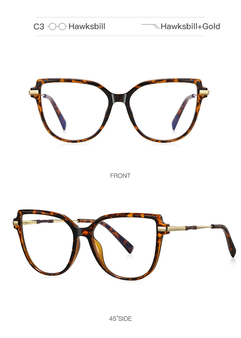 VICKY Stylish Large Frame Simple Geometric Design Anti-blue Light Reading Glasses Customized Prescription Available PFD2210