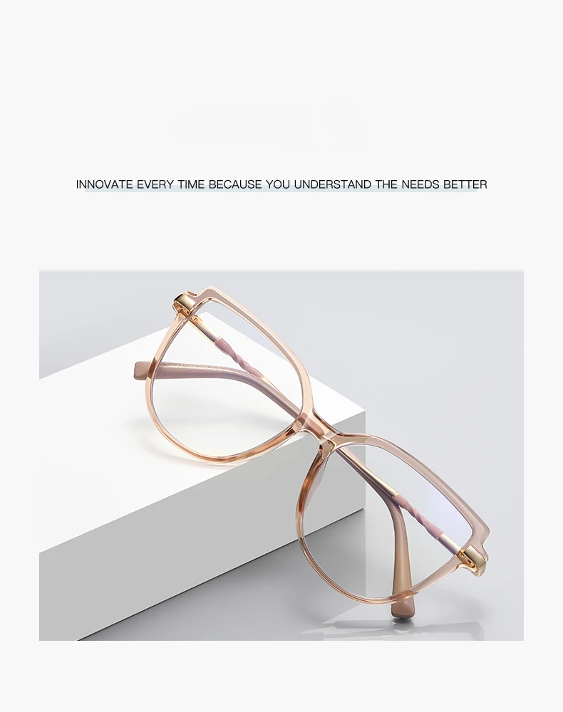 VICKY Stylish Large Frame Simple Geometric Design Anti-blue Light Reading Glasses Customized Prescription Available PFD2210