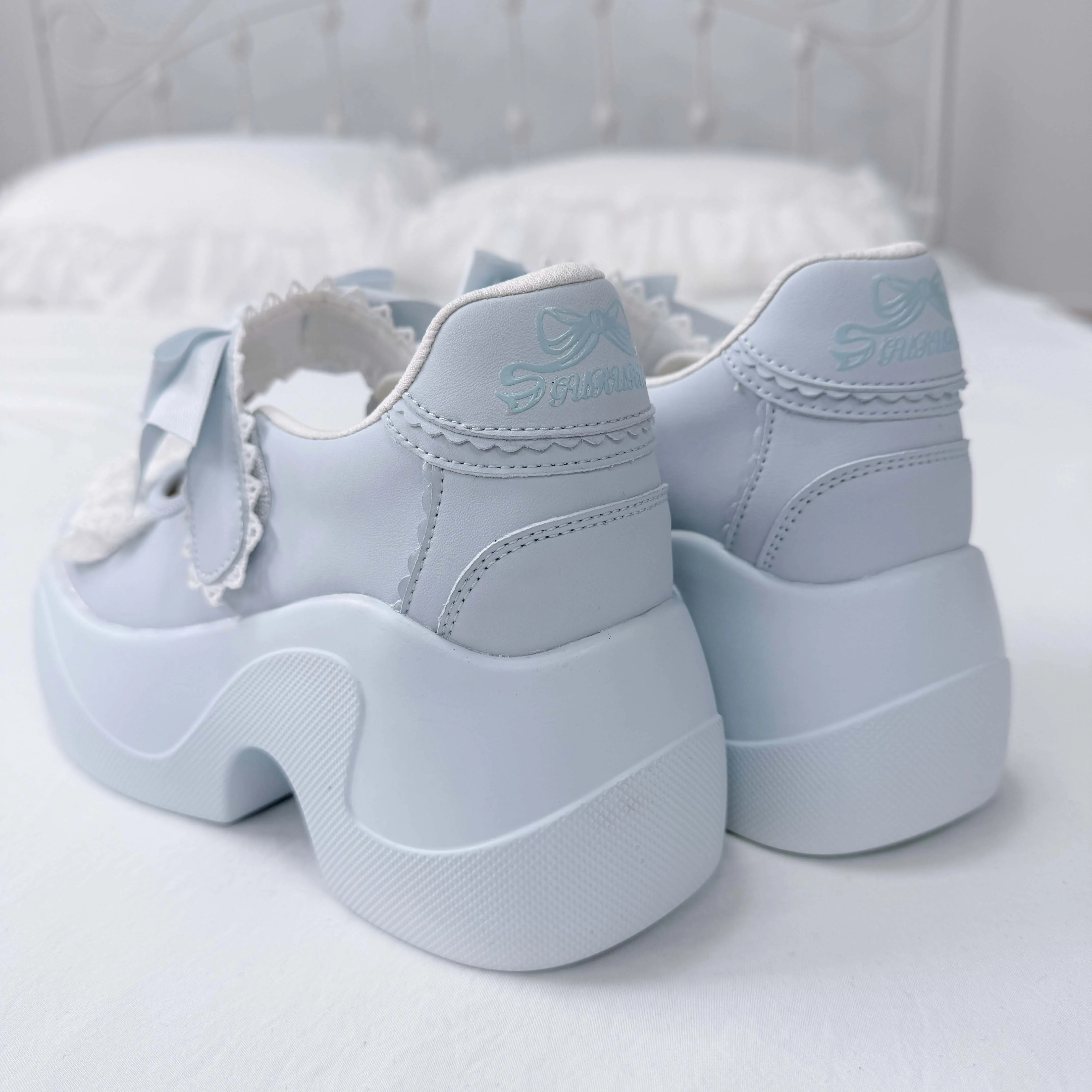 Spring Rilei Gururu Original Sweet Girl Single Shoes Shallow Mouth Spring/summer Lolita Girl Lace Bow Sports Shoes