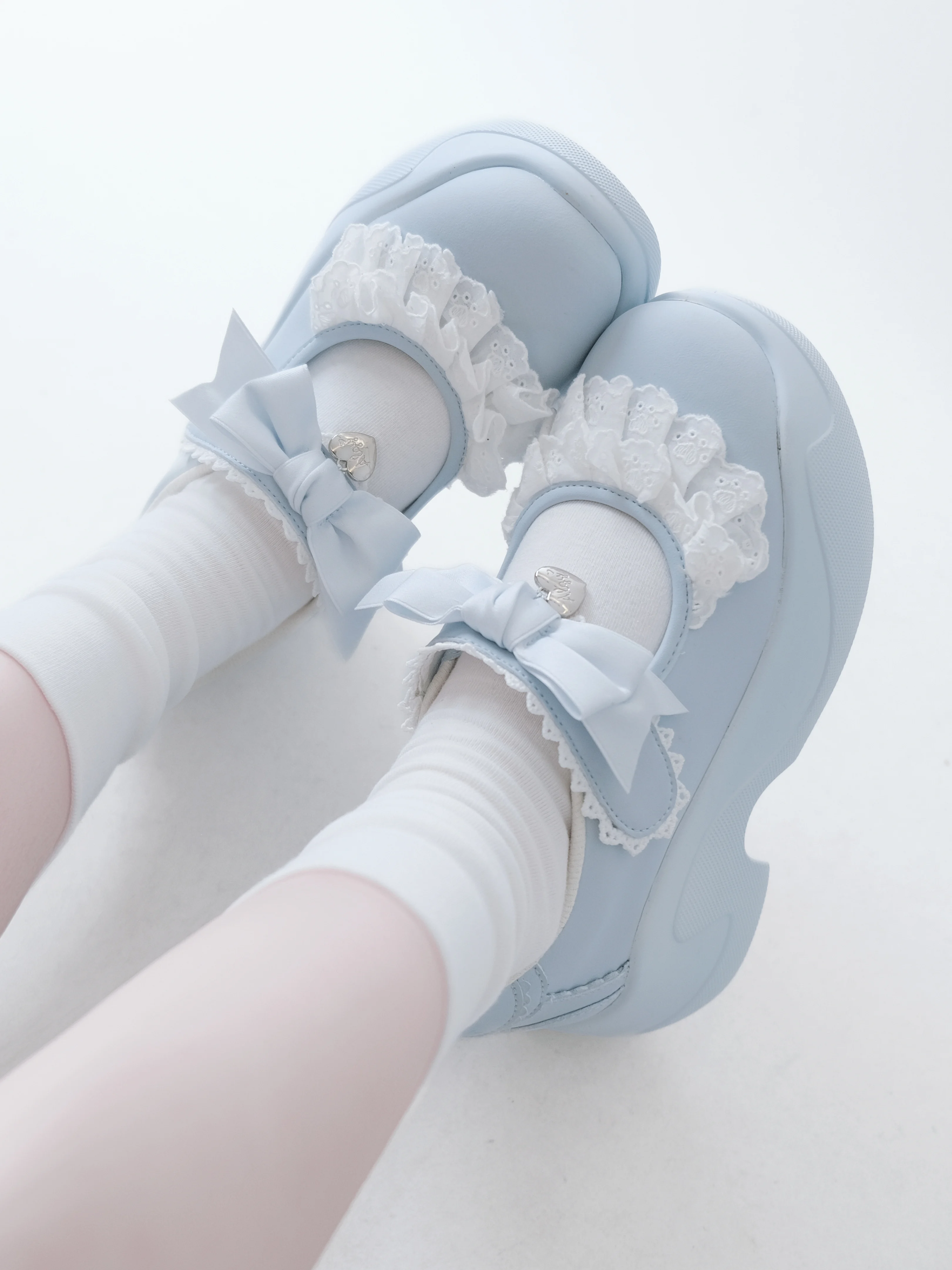 Spring Rilei Gururu Original Sweet Girl Single Shoes Shallow Mouth Spring/summer Lolita Girl Lace Bow Sports Shoes