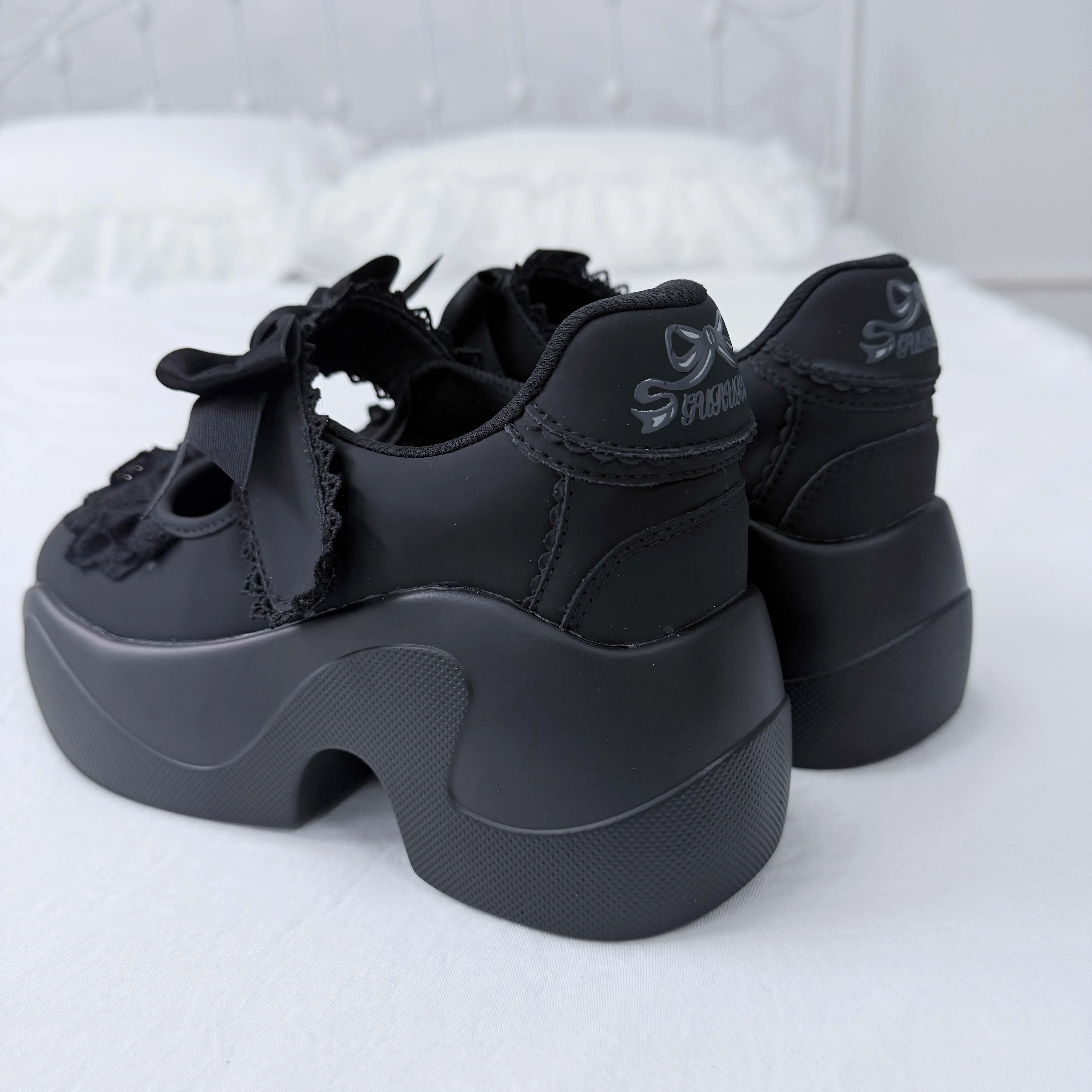 Spring Rilei Gururu Original Sweet Girl Single Shoes Shallow Mouth Spring/summer Lolita Girl Lace Bow Sports Shoes