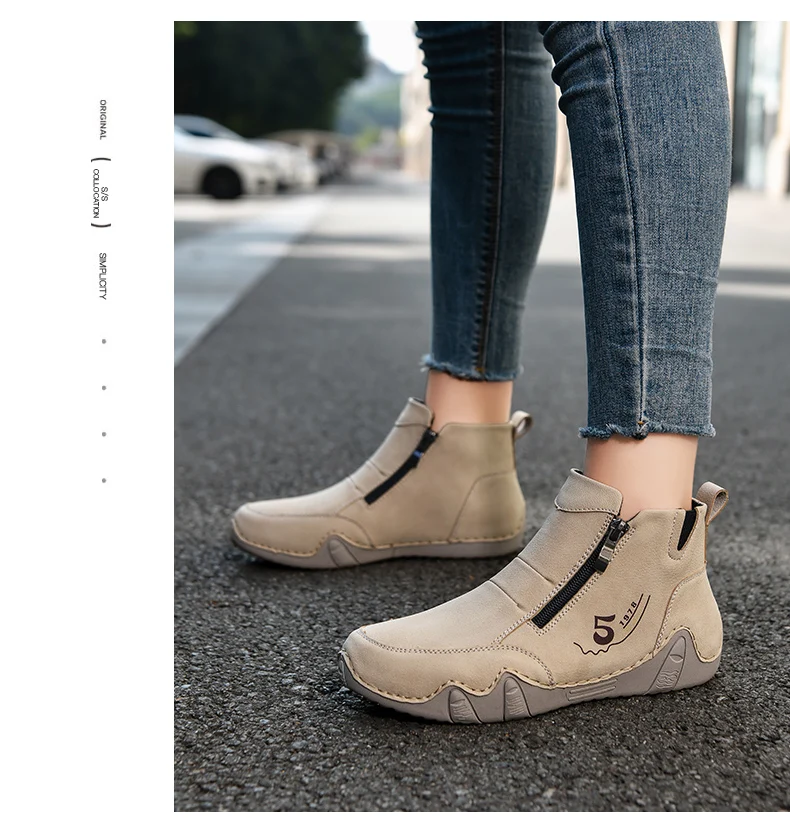 New Spring Women Ankle Boots Outdoor Casual Walking Boots Fashion Comfortable Women's Shoes High Top Autumn Women's Sneakers