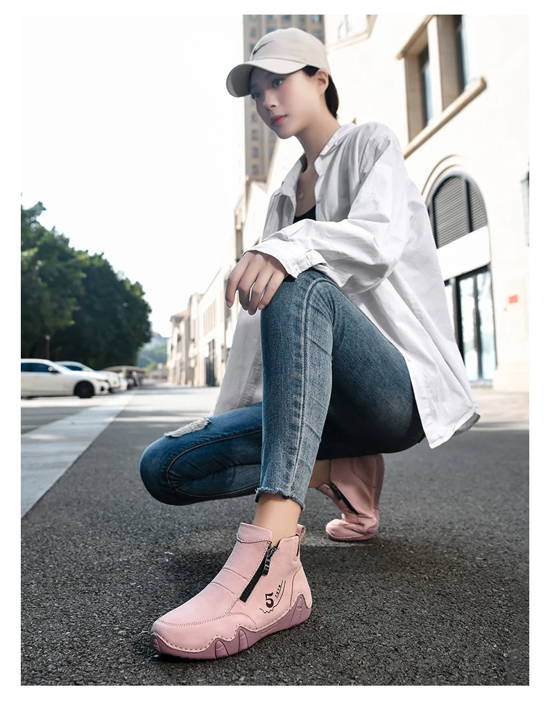 New Spring Women Ankle Boots Outdoor Casual Walking Boots Fashion Comfortable Women's Shoes High Top Autumn Women's Sneakers