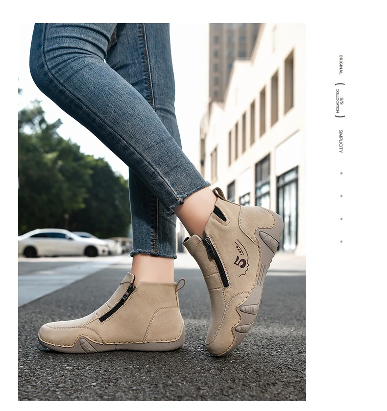 New Spring Women Ankle Boots Outdoor Casual Walking Boots Fashion Comfortable Women's Shoes High Top Autumn Women's Sneakers