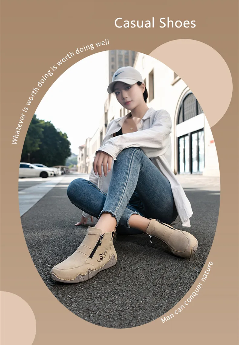 New Spring Women Ankle Boots Outdoor Casual Walking Boots Fashion Comfortable Women's Shoes High Top Autumn Women's Sneakers