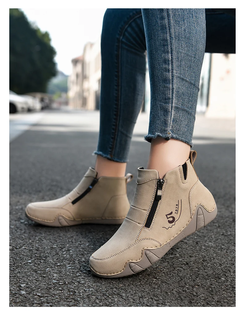 New Spring Women Ankle Boots Outdoor Casual Walking Boots Fashion Comfortable Women's Shoes High Top Autumn Women's Sneakers
