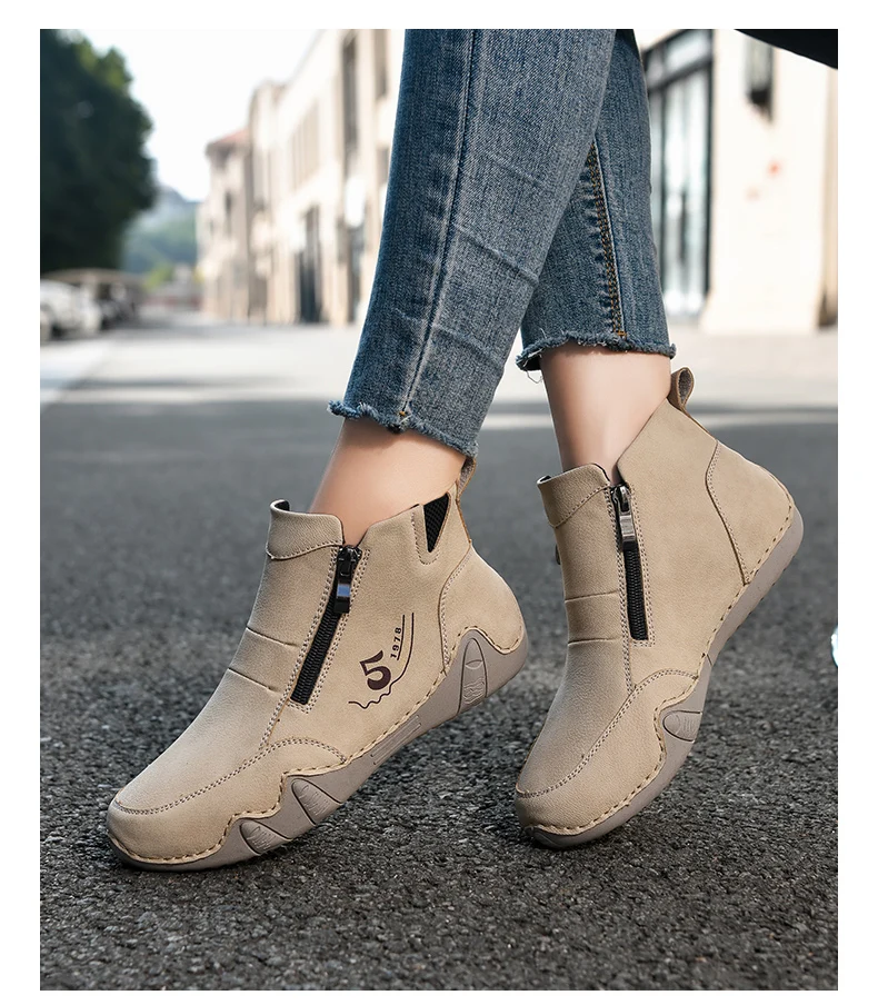 New Spring Women Ankle Boots Outdoor Casual Walking Boots Fashion Comfortable Women's Shoes High Top Autumn Women's Sneakers