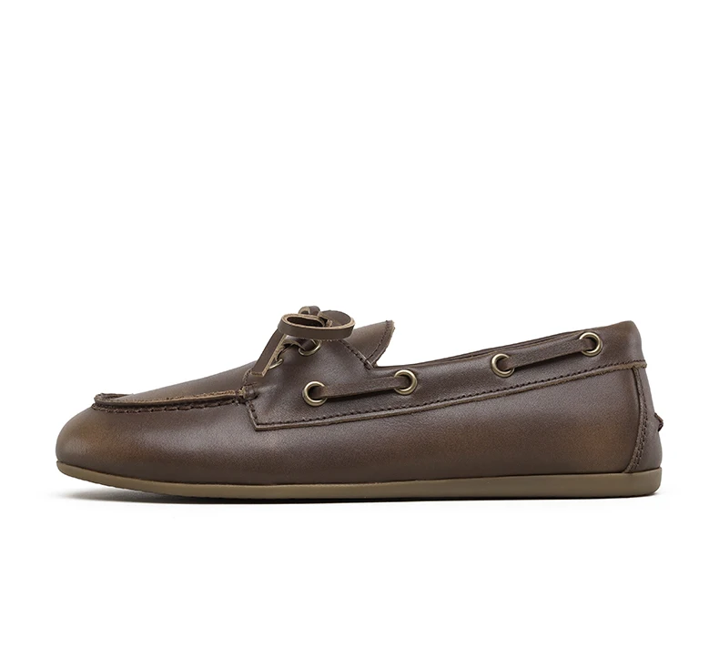 Smile Circle Boat Shoes Women Genuine Leather Loafers Moccasins Lace-up Flat Shoes