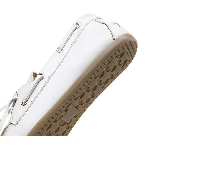 Smile Circle Boat Shoes Women Genuine Leather Loafers Moccasins Lace-up Flat Shoes