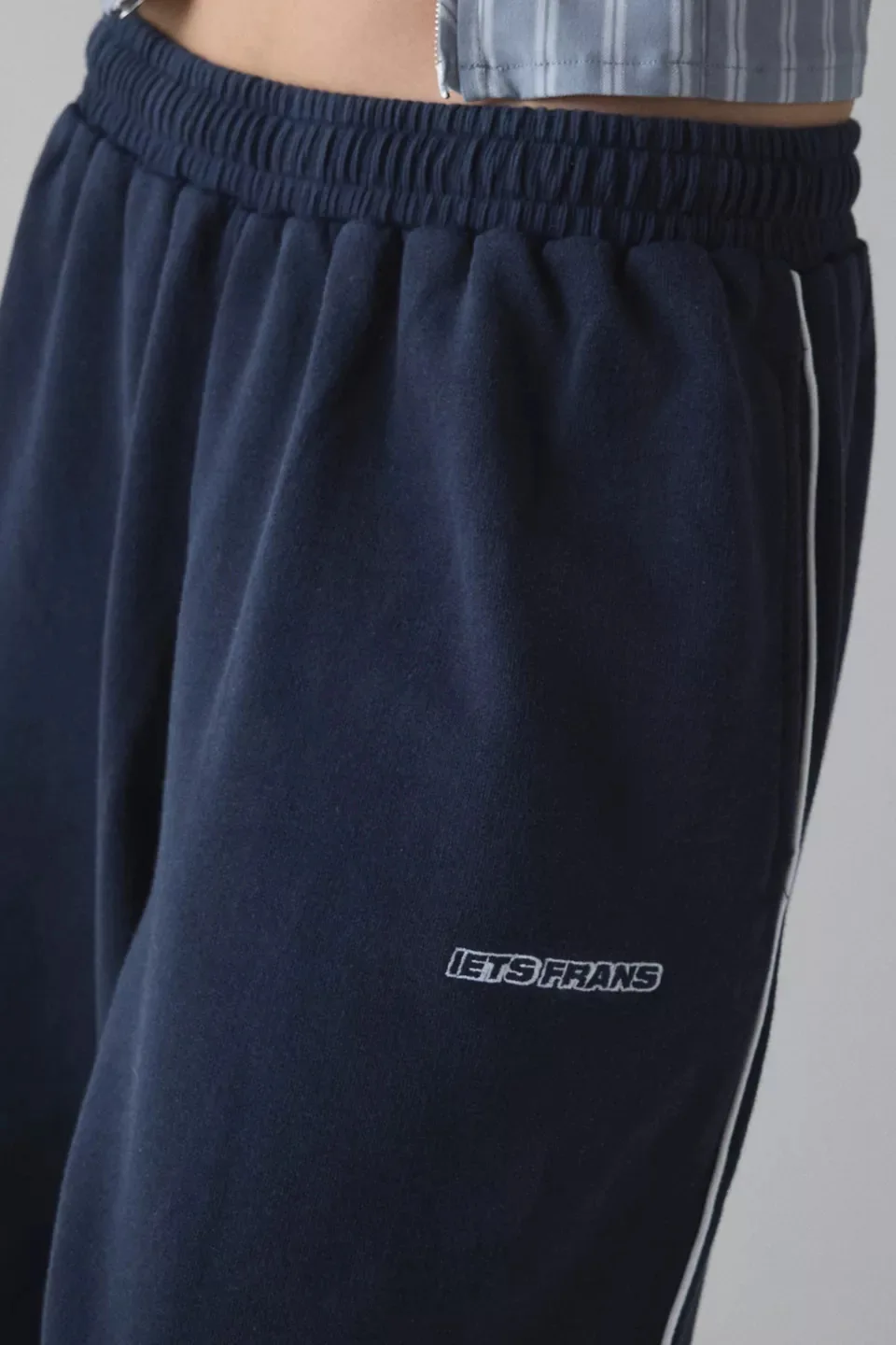 M6067 Embroidered Loose Fashionable Casual Commute Style Straight Leg Pants Sporty Trendy All-Match Long Trousers