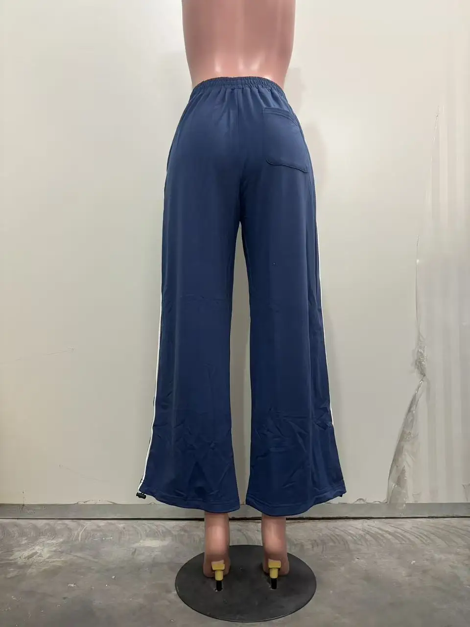 M6067 Embroidered Loose Fashionable Casual Commute Style Straight Leg Pants Sporty Trendy All-Match Long Trousers