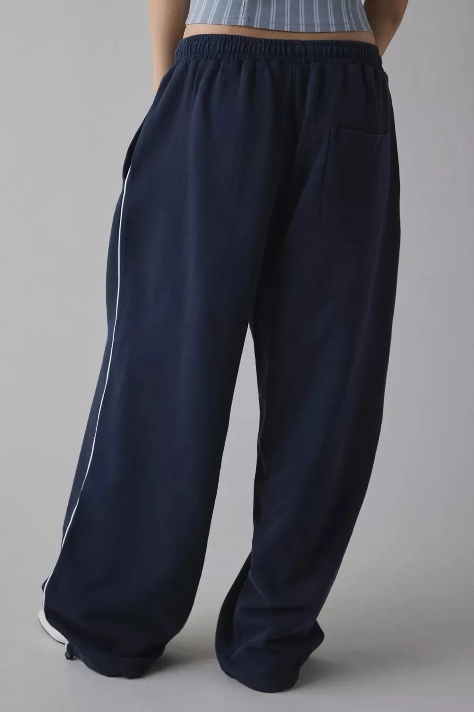 M6067 Embroidered Loose Fashionable Casual Commute Style Straight Leg Pants Sporty Trendy All-Match Long Trousers
