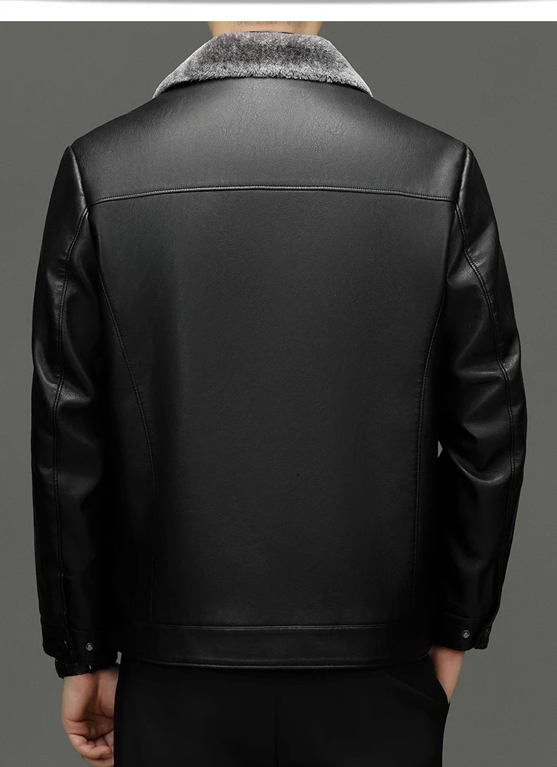YN-2367 Autumn And Winter Fur Integrated Men's Natural Leather Jacket, Fashionable Slim Fit Top, High-end Men's Warm Artifact