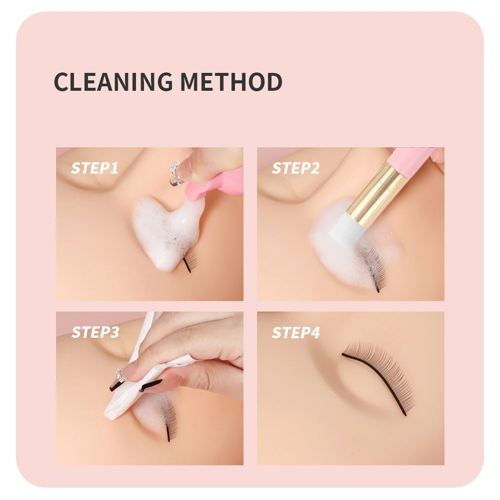 Eyelash Extension Shampoo foam Kit 60ml Empty foam Pump Bottle Concentrate Eyelash Comb Tube EVA Storage Bag Cleaning Brush