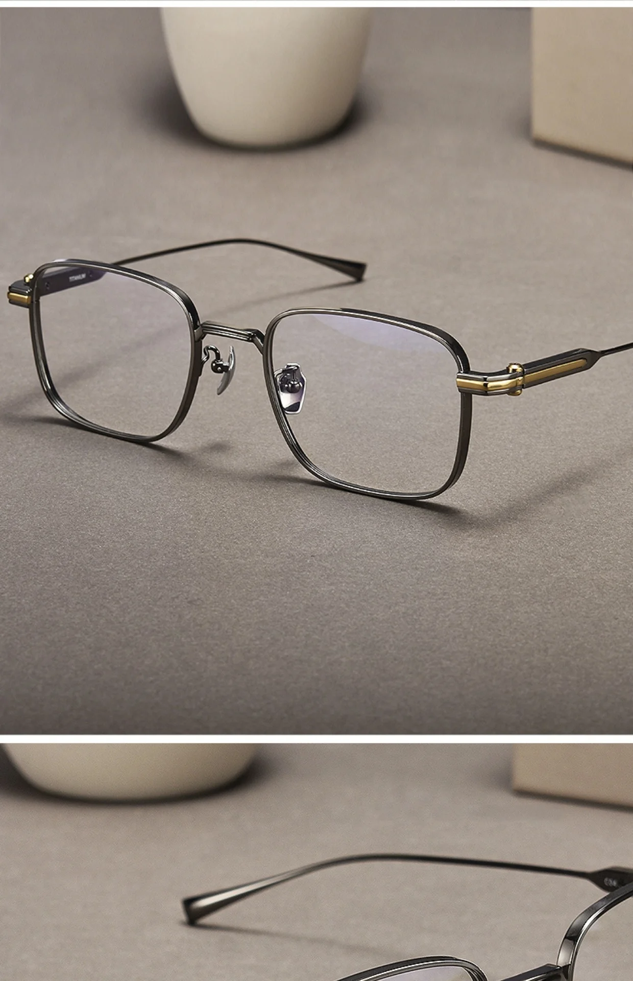 F·DRACON Ultra-light Business Men's Glasses Frame Square Pure Titanium Big Face Full Frame Optical Prescription Frame 80984