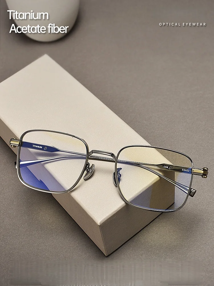 F·DRACON Ultra-light Business Men's Glasses Frame Square Pure Titanium Big Face Full Frame Optical Prescription Frame 80984