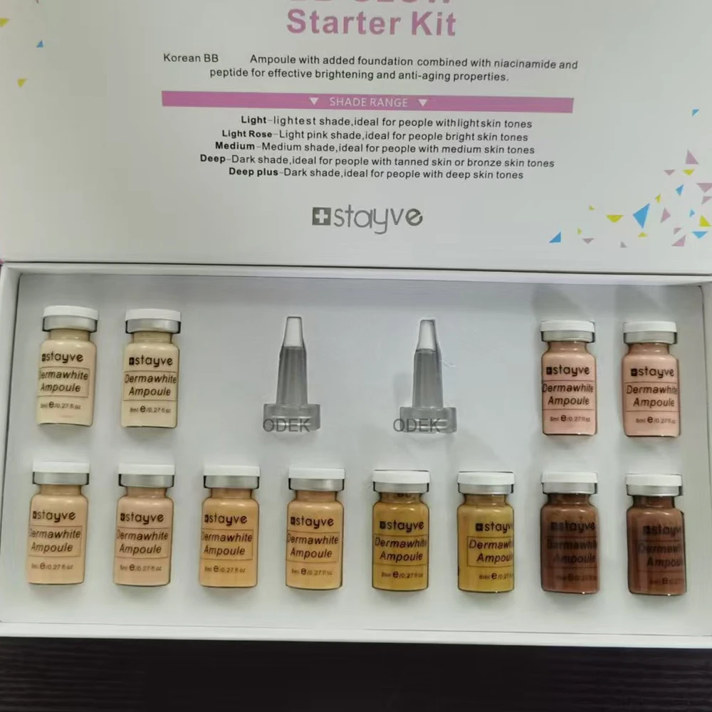 Stayve 8ml BB Cream Glow Booster Serum Starter Kit Natural Salmon DNA Whitening Moisturizing Foundation Care Skin