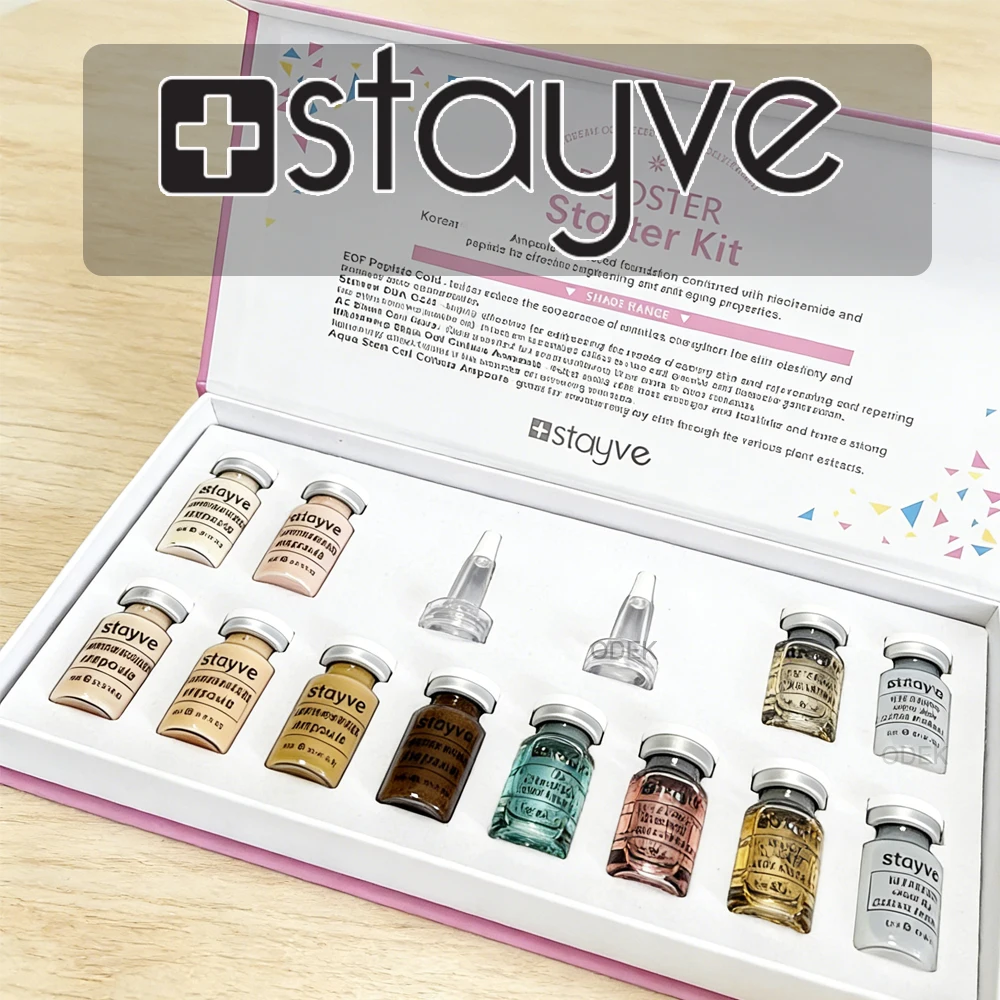 Stayve 8ml BB Cream Glow Booster Serum Starter Kit Natural Salmon DNA Whitening Moisturizing Foundation Care Skin