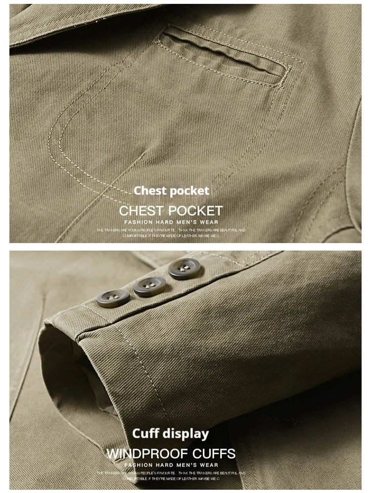 New Cotton Outdoor Comfortable Business Jacket for Men's Spring and Autumn Casual Fashion Suit for Men Blazers Jacket for Man