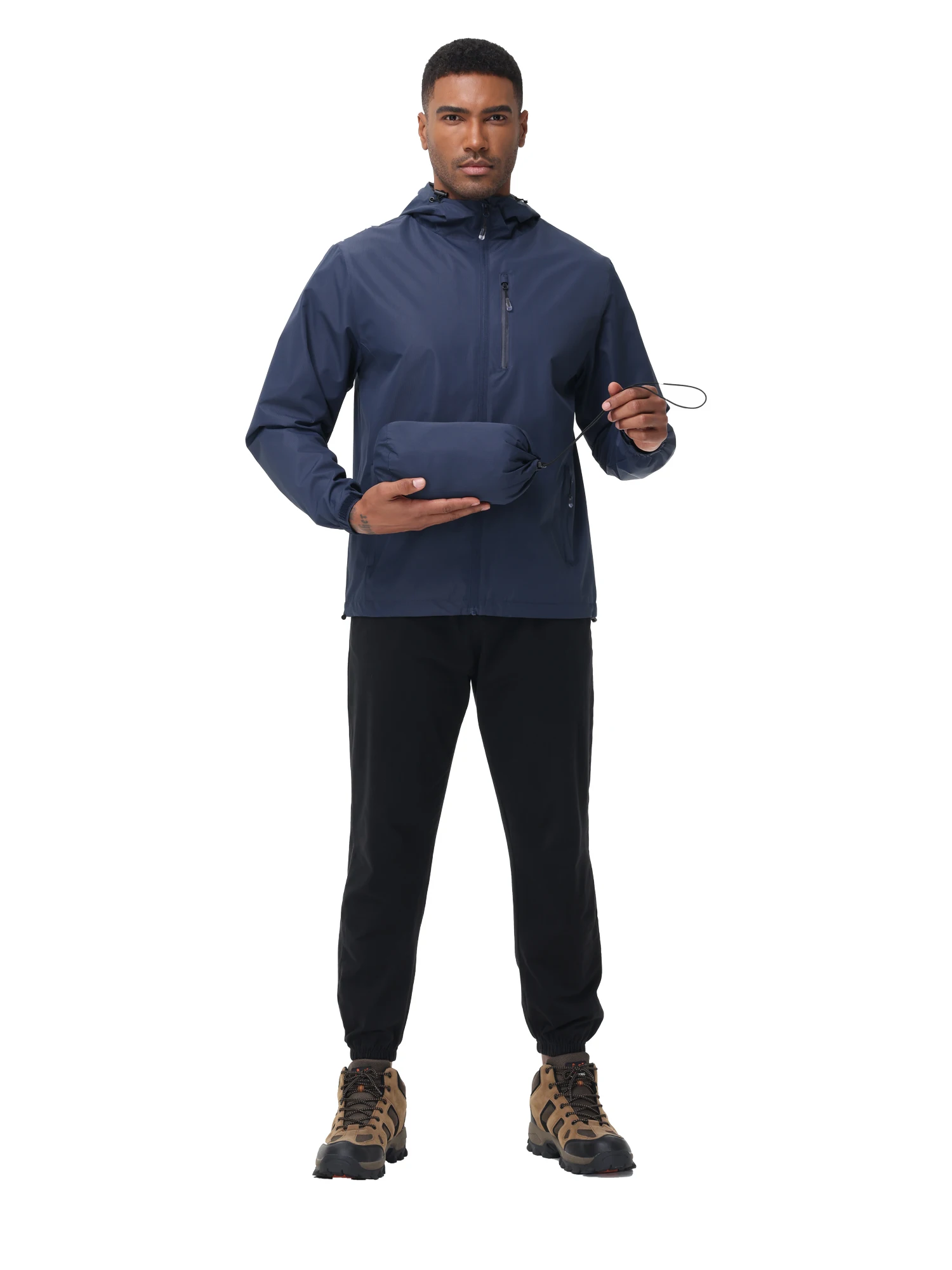 Windbreaker Men Outdoor Jacket Mountaineering Travel Waterproof Hooded Jacket Sports Running Coat Thin Outwear