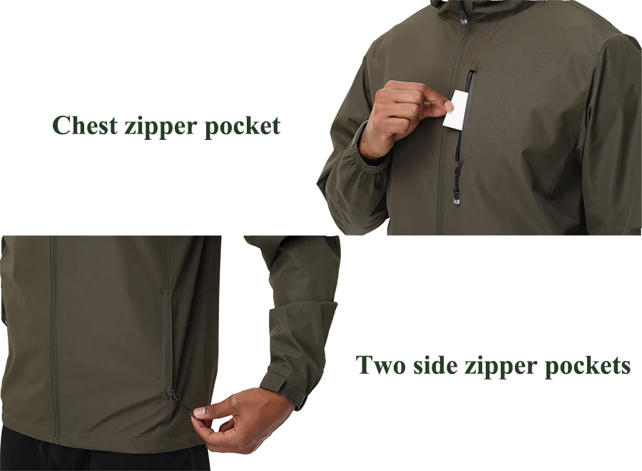 Windbreaker Men Outdoor Jacket Mountaineering Travel Waterproof Hooded Jacket Sports Running Coat Thin Outwear
