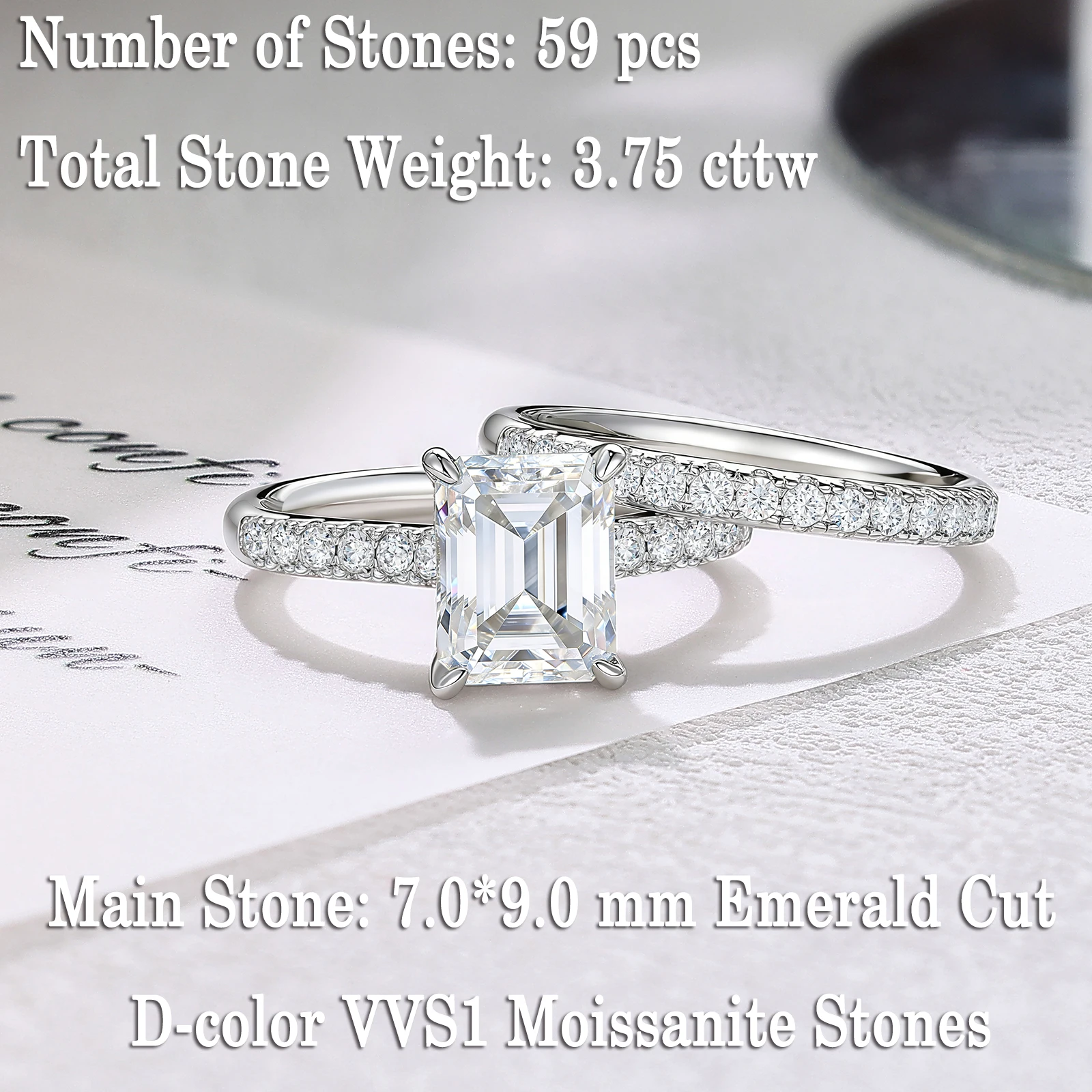 Newshe Moissanite Bridal Rings Set for Women D Color VVS1 Radian Oval Cut Wedding Ring 925 Sterling Silver Luxury Jewelry