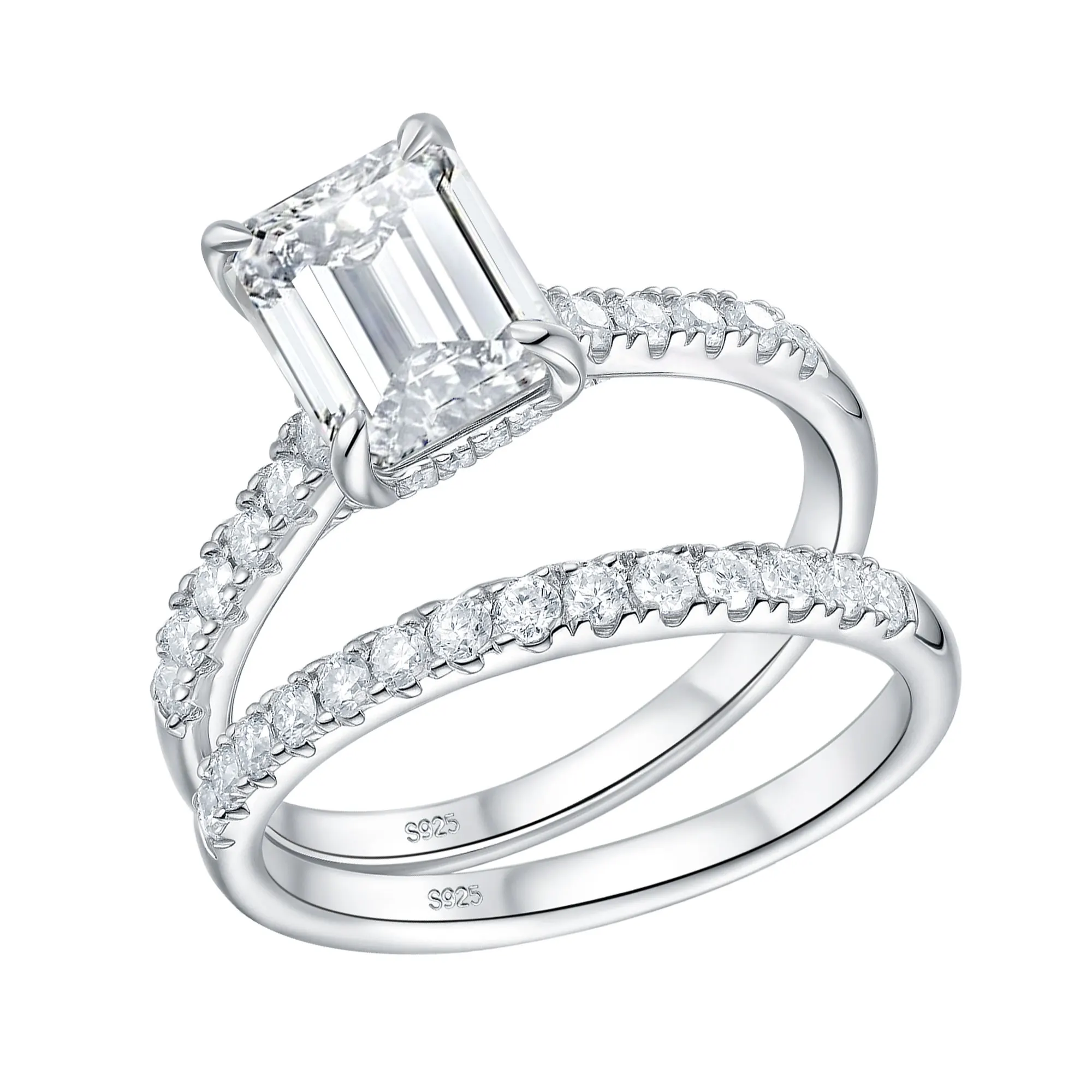 Newshe Moissanite Bridal Rings Set for Women D Color VVS1 Radian Oval Cut Wedding Ring 925 Sterling Silver Luxury Jewelry