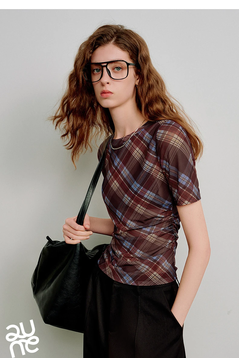 TOYOUTH Women T-Shirts 2026 Spring New Mesh Silky Printed Short Sleeve Hot Girl Style Tops