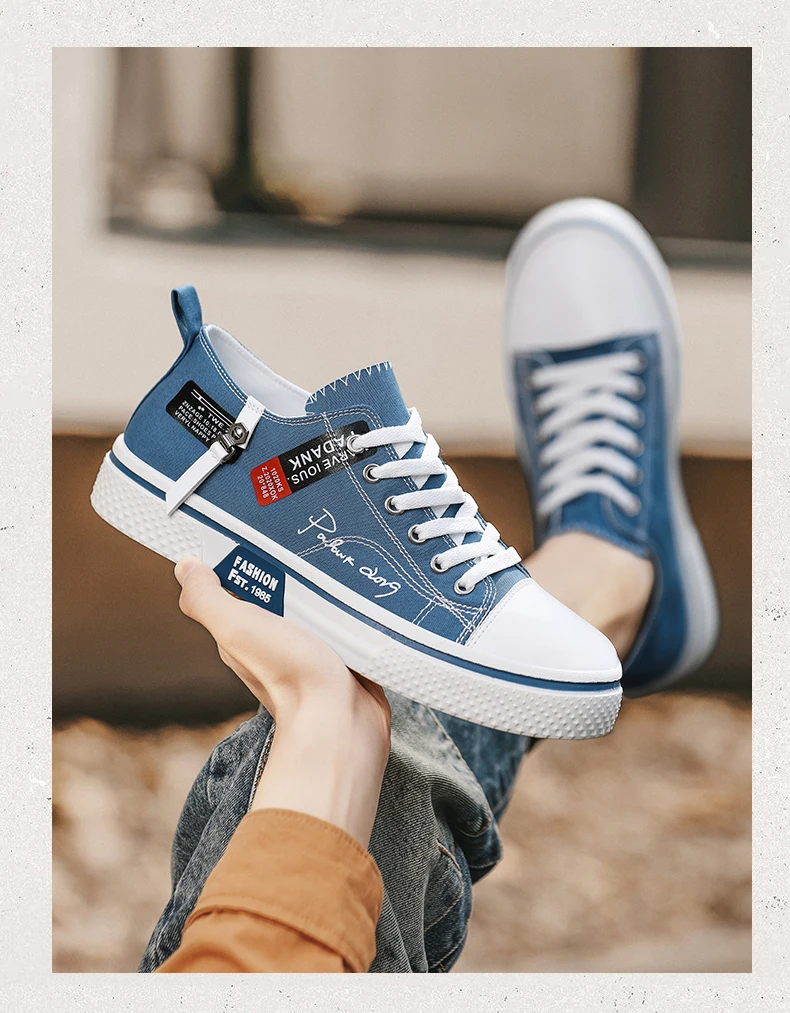 Men's Plus Size Casual Canvas Shoes Summer Soft-Sole Non-Slip Outdoor Walking Shoes Fashion Youth Sports Board Shoes Flat Shoes