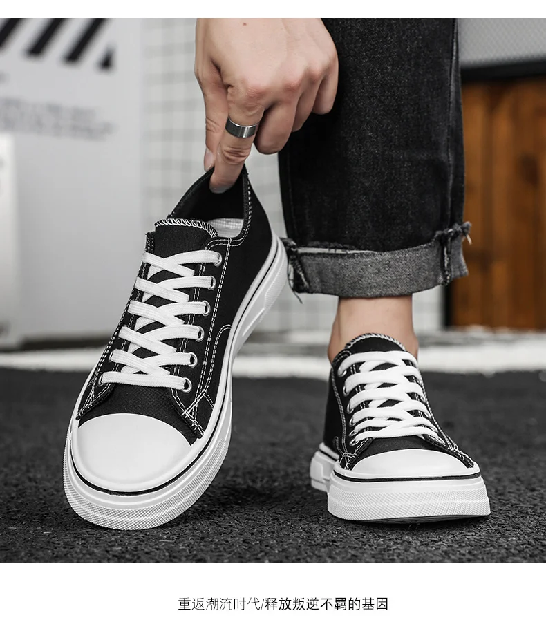 Men's Plus Size Casual Canvas Shoes Summer Soft-Sole Non-Slip Outdoor Walking Shoes Fashion Youth Sports Board Shoes Flat Shoes