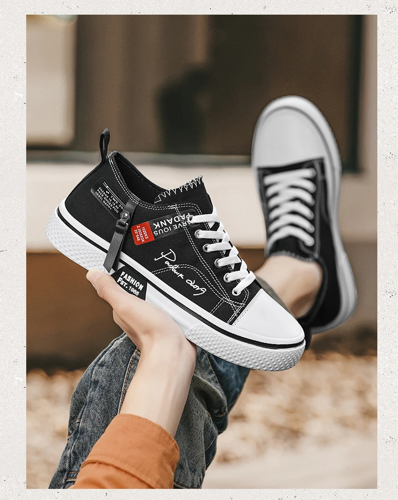 Men's Plus Size Casual Canvas Shoes Summer Soft-Sole Non-Slip Outdoor Walking Shoes Fashion Youth Sports Board Shoes Flat Shoes