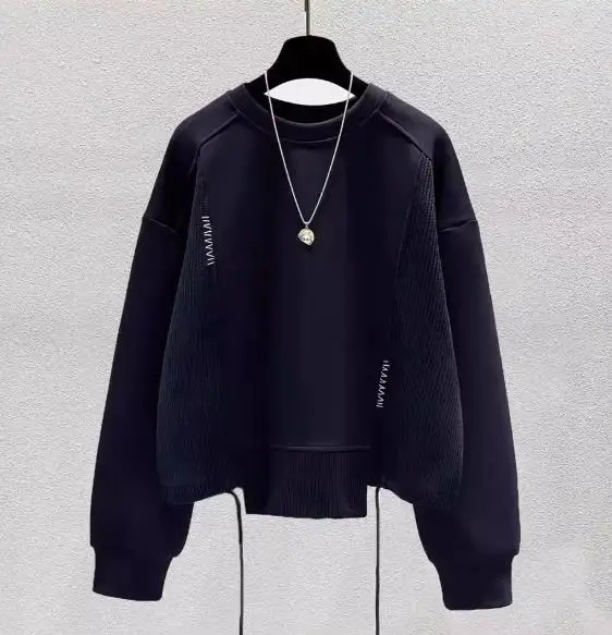White Hoodie Women Long Sleeve Drawstring Casual Sweatshirts
