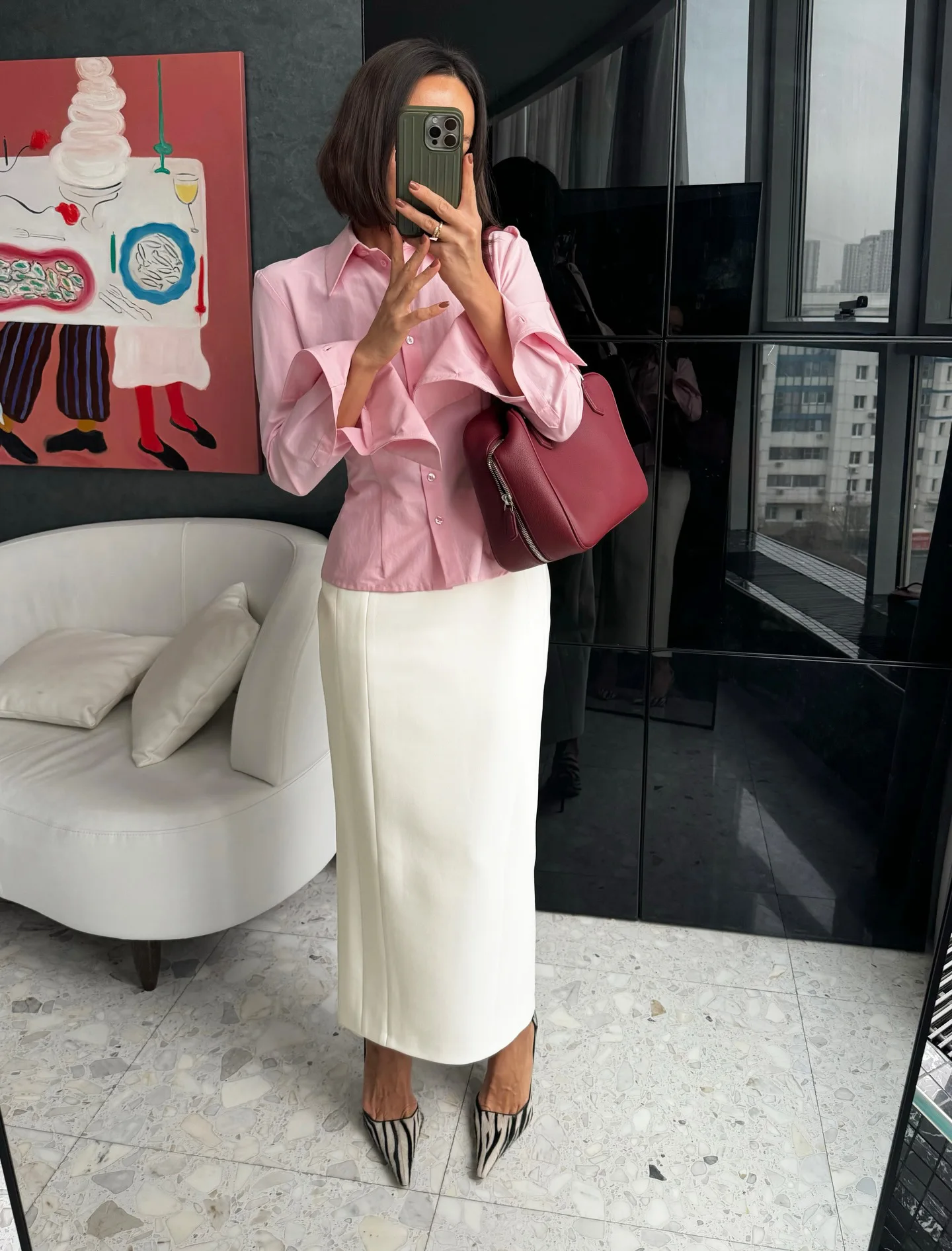 Tsiisd Commuting White Straight Leg Maxi Skirt Women Fashion High Waist Slim Casual Patchwork Party Outfit Female Maxi Skirt New