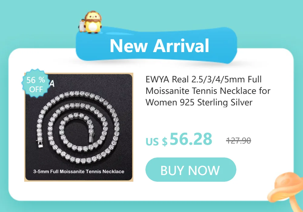 EWYA Oval Cut 2/3/4ct Solitaire Moissanite Pendant Necklaces Women Wedding S925 Silver 1.5mm Solid Choker Big Diamond Neck Chain