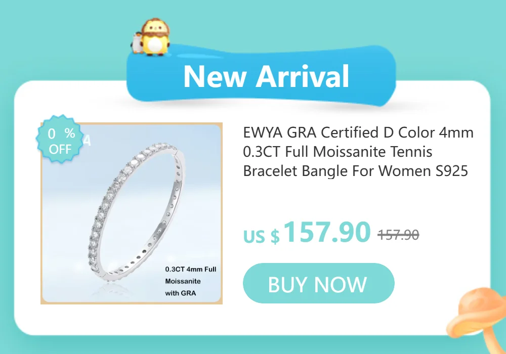 EWYA Oval Cut 2/3/4ct Solitaire Moissanite Pendant Necklaces Women Wedding S925 Silver 1.5mm Solid Choker Big Diamond Neck Chain