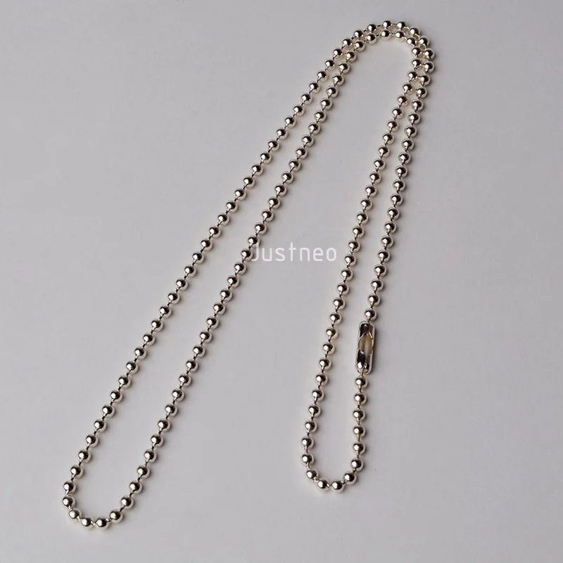 JustNeo 925 Sterling Silver Ball Chain Necklace 15-28 Inch Basic Pendant Compatible Chain Jewelry Accessory