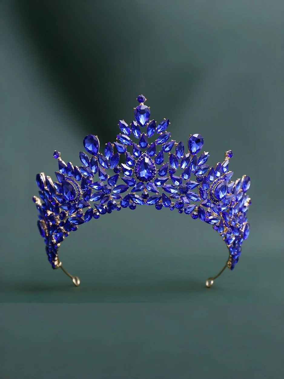 KMVEXO Luxury Baroque Crystal Beads Wedding Crowns Queen Princess Large Bridal Opal Tiaras Crown For Wedding Hair Accessories