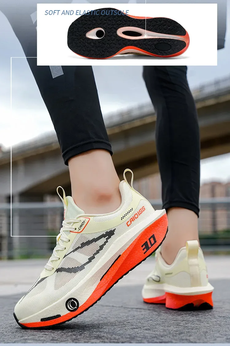 Running Shoes Carbon Board Speciality Marathon Men Sports Breathable Lightweight Women's Comfortable Nonskid Chunta Sneakers